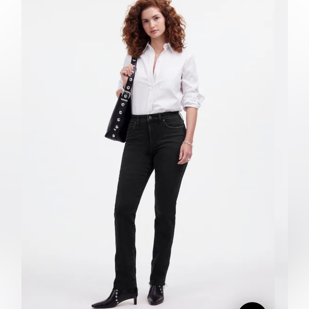 Madewell Black Curvy Mid-Rise Stovepipe Jeans